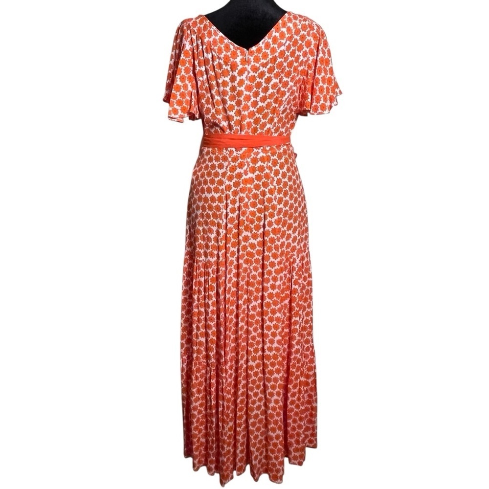 Diane Von Furstenberg Leila Daisy Dots Tiered Flutter Sleeve Midi Dress Sz. 6 - Picture 7 of 12